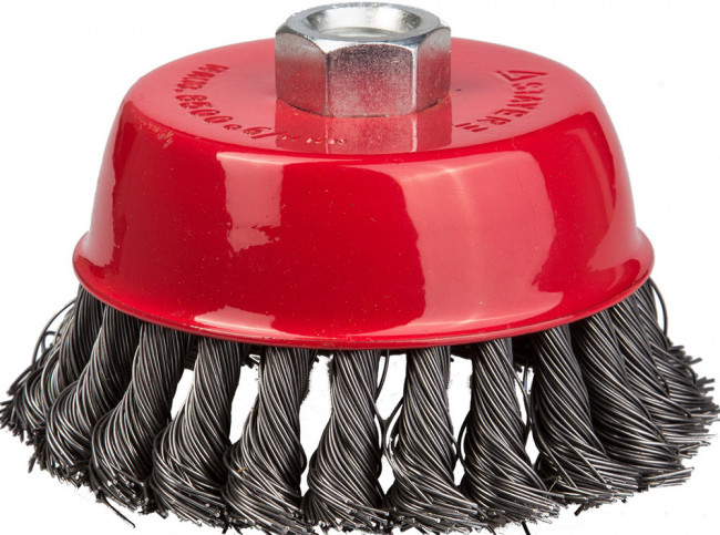 STAYER "PROFESSIONAL". Щетка чашечная для УШМ, жгутированная стальная проволока 0,5мм, 80ммхМ14, ( 35128-080_z01 ) STAYER "PROFESSIONAL". Щетка чашечная для УШМ, жгутированная стальная проволока 0,5мм, 80ммхМ14, ( 35128-080_z01 )