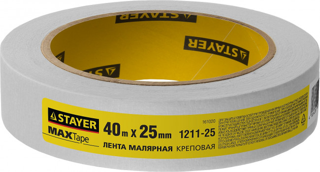 Малярная лента, креповая, 25мм х 40м, STAYER,  ( 1211-25 ) Малярная лента, креповая, 25мм х 40м, STAYER,  ( 1211-25 )