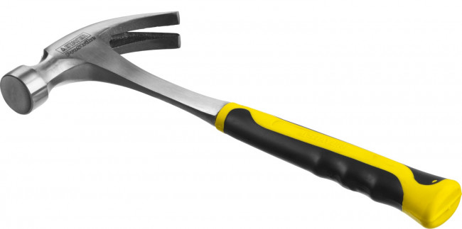 Молоток-гвоздодер STAYER "PROFESSIONAL" цельнометаллический с двухкомпонентной рукояткой, 450г,  ( 2025-450 )