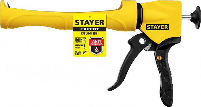 STAYER полукорпусной пистолет для герметика Expert, антикапельная система, 310 мл, серия Professional STAYER полукорпусной пистолет для герметика Expert, антикапельная система, 310 мл, серия Professional