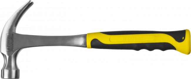 Молоток-гвоздодер STAYER "PROFESSIONAL" цельнометаллический с двухкомпонентной рукояткой, 560г,  ( 2025-560 )