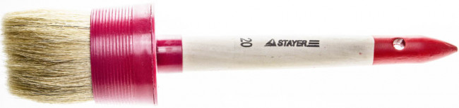 Кисть круглая STAYER "MASTER", светлая натурал. щетина, пластм. корпус, деревян. ручка, №20 x65мм,  ( 0141-65 ) Кисть круглая STAYER "MASTER", светлая натурал. щетина, пластм. корпус, деревян. ручка, №20 x65мм,  ( 0141-65 )