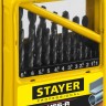Набор сверл по металлу 19 шт (d=1-10 мм), HSS-R, сталь М2(S6-5-2), STAYER Professional 29602-H19, DIN 338 ( 29602-H19-M_z01 )