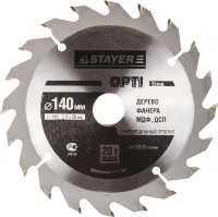 Диск пильный "OPTI-Line" по дереву, 140х20мм, 20Т, STAYER,  ( 3681-140-20-20 )