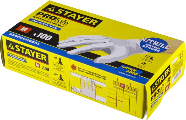 Перчатки STAYER "PROFI" нитриловые экстратонкие, M, 100шт, ( 11203-M ) Перчатки STAYER "PROFI" нитриловые экстратонкие, M, 100шт, ( 11203-M )