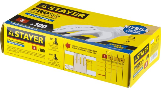 Перчатки STAYER "PROFI" нитриловые экстратонкие, S, 100шт, ( 11203-S ) Перчатки STAYER "PROFI" нитриловые экстратонкие, S, 100шт, ( 11203-S )