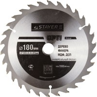 Диск пильный "OPTI-Line" по дереву, 180х20мм, 30Т, STAYER,  ( 3681-180-20-30 )