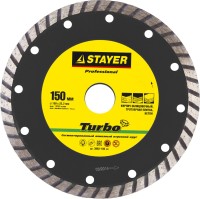 Круг отрезной алмазный STAYER "PROFESSIONAL", сегментированный, сухая и влажная резка, для УШМ, 22,2х150мм,  ( 3662-150_z01 )