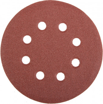 Круг шлифовальный универсальный STAYER "MASTER" из абразивной бумаги на велкро основе, 8 отверстий, Р120, 125мм, 5шт,  ( 35452-125-120 )