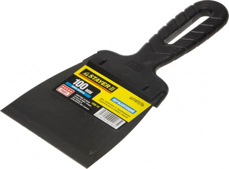 Шпатель STAYER "PROFESSIONAL", нержавеющее полотно, с пластмассовой ручкой, 100мм, ( 1008-10 ) Шпатель STAYER "PROFESSIONAL", нержавеющее полотно, с пластмассовой ручкой, 100мм, ( 1008-10 )