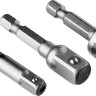 Набор STAYER MASTER "MAXFIX": Адаптеры для торцовых головок, сталь 40Cr, 3 предмета E1/4-1/4", E1/4-3/8", E1/4-1/2", 50 мм,  ( 26656-H3 )