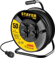 Удлинитель на катушке RX 325, 50 м, 4000 Вт, 4 гнезда, IP44, КГ 3x2,5 кв мм, STAYER ( 55076-50 )