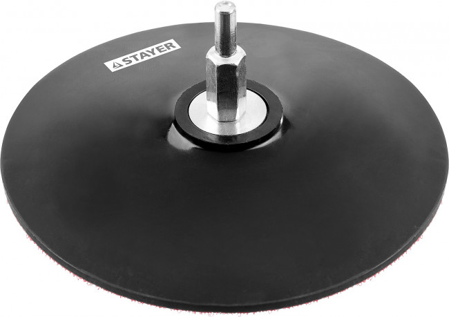Тарелка опорная STAYER "MASTER" резиновая для дрели, на липучке, d=125мм,  ( 35740-125 ) Тарелка опорная STAYER "MASTER" резиновая для дрели, на липучке, d=125мм,  ( 35740-125 )