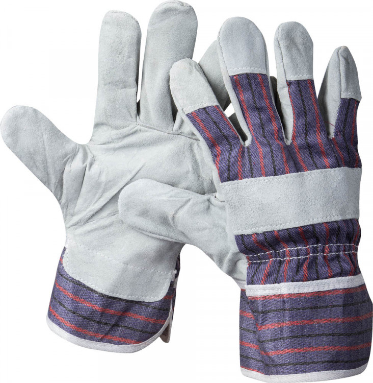 Перчатки STAYER "MASTER" рабочие комбинированные кожаные из спилка, XL ,  ( 1130-XL )