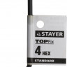 Ключ имбусовый STAYER "STANDARD", сталь, черный, 4мм,  ( 27405-4 )