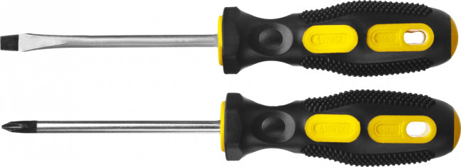 Набор STAYER "MASTER": Отвертки слесарные, двухкомпонентная рукоятка, магнитный наконечник, 2 / 6мм - 100мм, 2шт,  ( 2513-H2_z01 ) Набор STAYER "MASTER": Отвертки слесарные, двухкомпонентная рукоятка, магнитный наконечник, 2 / 6мм - 100мм, 2шт,  ( 2513-H2_z01 )