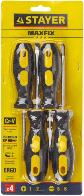 Набор STAYER "MASTER": Отвертки слесарные, двухкомпонентная рукоятка, магнитный наконечник, 4шт,  ( 2513-H4_z01 ) Набор STAYER "MASTER": Отвертки слесарные, двухкомпонентная рукоятка, магнитный наконечник, 4шт,  ( 2513-H4_z01 )