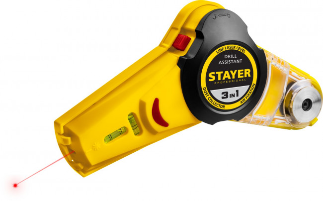 STAYER Drill Assistant уровень с приспособлением для сверления, 7м, точн. +/-1,5 мм/м ( 34987 ) STAYER Drill Assistant уровень с приспособлением для сверления, 7м, точн. +/-1,5 мм/м ( 34987 )