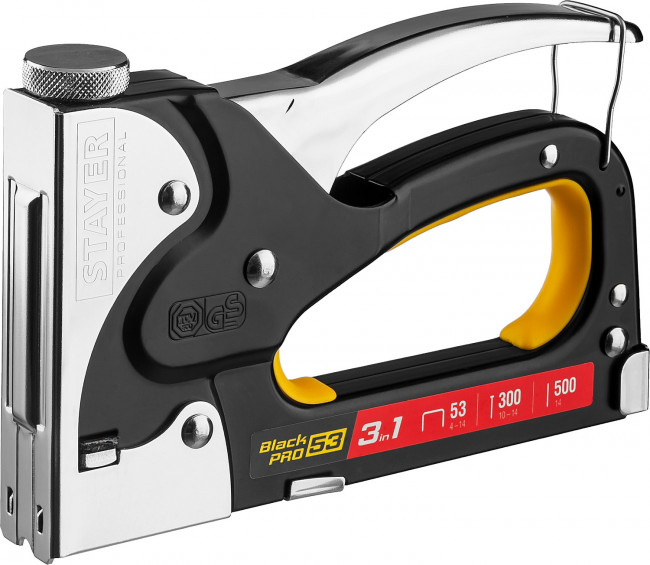 Степлер для скоб "BlackPro 53" 3-в-1: тип 53 (4-14 мм) / 300 (10-14 мм) / 500 (14 мм), STAYER Professional,  ( 31507 ) Степлер для скоб "BlackPro 53" 3-в-1: тип 53 (4-14 мм) / 300 (10-14 мм) / 500 (14 мм), STAYER Professional,  ( 31507 )