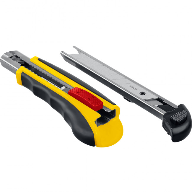 Нож с автозаменой и автостопом с доп. фиксатором HERCULES-18, 3 сегмент. лезвия 18 мм, STAYER ( 09165_z01 )