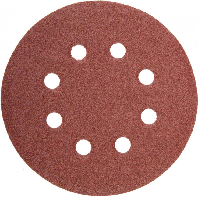 Круг шлифовальный универсальный STAYER "MASTER" из абразивной бумаги на велкро основе, 8 отверстий, Р80, 125мм, 5шт, ( 35452-125-080 ) Круг шлифовальный универсальный STAYER "MASTER" из абразивной бумаги на велкро основе, 8 отверстий, Р80, 125мм, 5шт, ( 35452-125-080 )