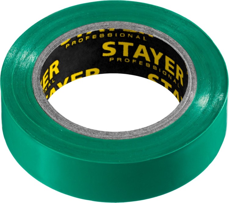 STAYER Protect-10 Изолента ПВХ, не поддерживает горение, 10м (0,13х15 мм), зеленая, 12291-G