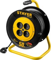Удлинитель на катушке MS 207, 50 м, 2200 Вт, 4 гнезда, ПВС 2x0,75 мм2, STAYER,  ( 55073-50 )
