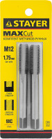 Комплект метчиков STAYER "MASTER", сталь 9ХС, М12х1,75, 2 шт,  ( 28025-12-1.75-H2 )