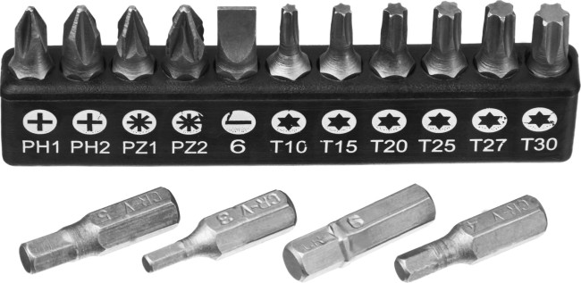 Набор STAYER "MASTER": Отвертка-битодержатель, биты 25мм 15шт, 16 предметов,  ( 2545-H5_z01 )