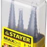 Набор STAYER "MASTER": Ступенчатые сверла по сталям и цвет.мет., сталь HSS, d=3-14мм,12ступ. d 4-12 мм 5 ступ., d 6-20мм 8ступ.,  ( 29660-3-20-H3 )