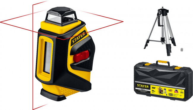 STAYER SL360-2 нивелир лазерный, 20м, крест + 360°, точн. +/-0,3 мм/м, штатив, кейс ( 34962-2 ) STAYER SL360-2 нивелир лазерный, 20м, крест + 360°, точн. +/-0,3 мм/м, штатив, кейс ( 34962-2 )