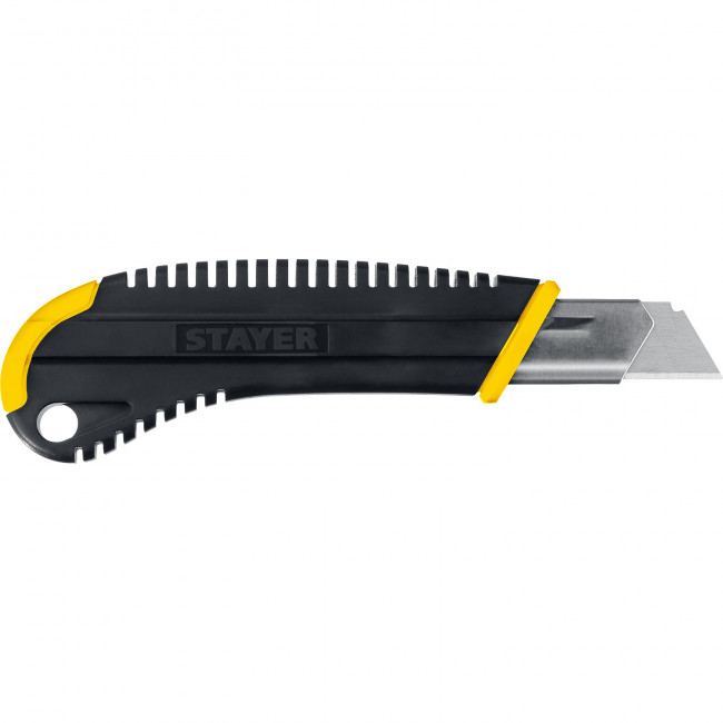 Нож с винтовым фиксатором KS-18, сегмент. лезвия 18 мм, STAYER ( 09161_z01 )