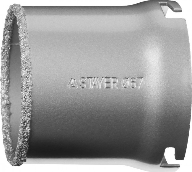 Коронка STAYER "PROFESSIONAL" кольцевая с карбидно-вольфрамовой крошкой, d=67мм, ( 33345-67 ) Коронка STAYER "PROFESSIONAL" кольцевая с карбидно-вольфрамовой крошкой, d=67мм, ( 33345-67 )