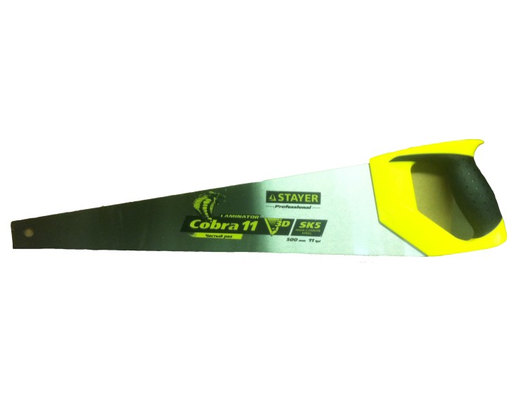 Ножовка многоцелевая (пила) COBRA Laminator 500мм, 11TPI, 3D высокоточный рез ламинир. дерев. и пластик. панелей, подоконников и труб, STAYER,  ( 1516-50 )