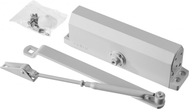 Доводчик дверной STAYER, для дверей массой до 100 кг, цвет белый,  ( 37916-100 ) Доводчик дверной STAYER, для дверей массой до 100 кг, цвет белый,  ( 37916-100 )