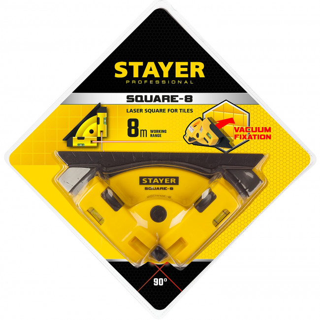 STAYER SQUARE-8  угольник лазерный для кафеля, 8 м, точн. +/-0,4 мм/м, ( 34928 ) STAYER SQUARE-8  угольник лазерный для кафеля, 8 м, точн. +/-0,4 мм/м, ( 34928 )