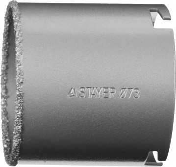 Коронка STAYER "PROFESSIONAL" кольцевая с карбидно-вольфрамовой крошкой, d=73мм,  ( 33345-73 )