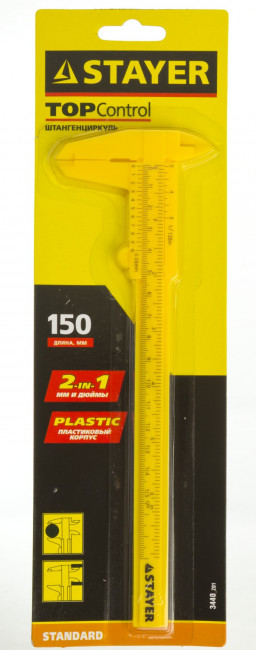 STAYER STANDARD штангенциркуль  пластмассовый, 150 мм,  ( 3440_z01 )