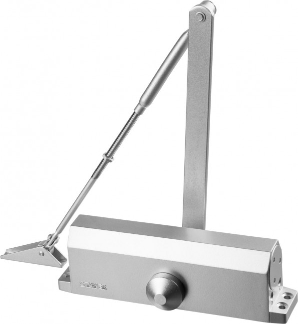 Доводчик дверной STAYER, для дверей массой до 100 кг, цвет серебро,  ( 37915-100 ) Доводчик дверной STAYER, для дверей массой до 100 кг, цвет серебро,  ( 37915-100 )