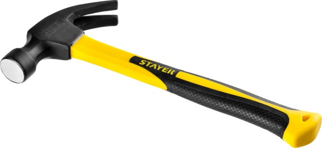 Молоток-гвоздодер с фиберглассовой рукояткой 680 г, STAYER Fiberglass,  ( 2026_z01 )