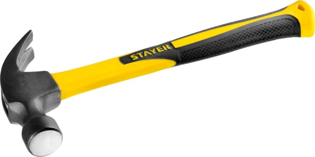 Молоток-гвоздодер с фиберглассовой рукояткой 680 г, STAYER Fiberglass,  ( 2026_z01 )