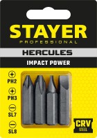 HERCULES Биты для ударной отвертки 4 шт 36 мм, STAYER ( 25667-S4_z01 )