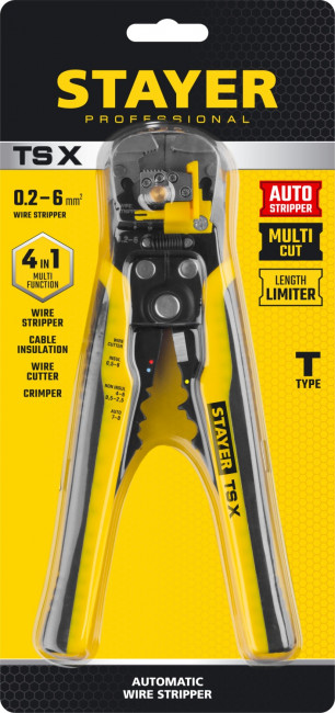 TS-X стриппер автоматический многофункциональный, 0.2 - 6 мм2, STAYER ( 22655 ) TS-X стриппер автоматический многофункциональный, 0.2 - 6 мм2, STAYER ( 22655 )