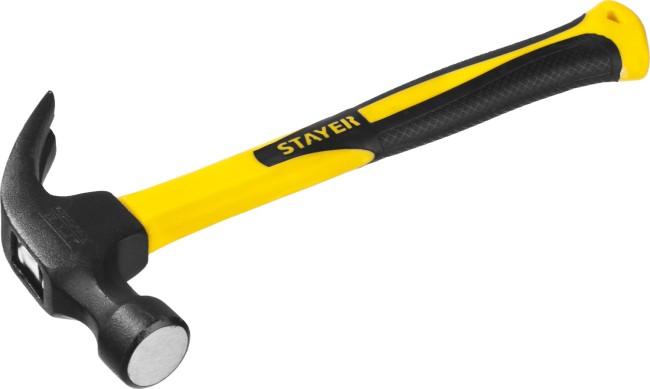 Молоток-гвоздодер с фиберглассовой рукояткой 560 г, STAYER Fiberglass,  ( 2026-560_z01 )