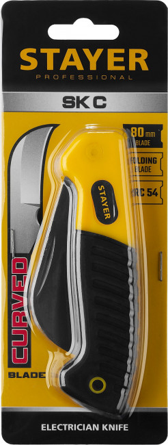 SK-С нож монтерский, складной, изогнутое лезвие, STAYER Professional, ( 45409 ) SK-С нож монтерский, складной, изогнутое лезвие, STAYER Professional, ( 45409 )