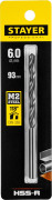 Сверло по металлу HSS-R, сталь М2(S6-5-2), STAYER Professional 29602-6, DIN 338, d=6,0 мм ( 29602-6 )
